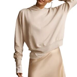 t.la Truly Madly Deeply Cream Crop Oversized Hoodie Sweatshirt Women's Size S